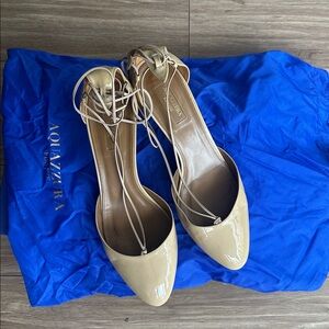 Aquazzuraxin Beige Block Heel Closed Toe Shoes